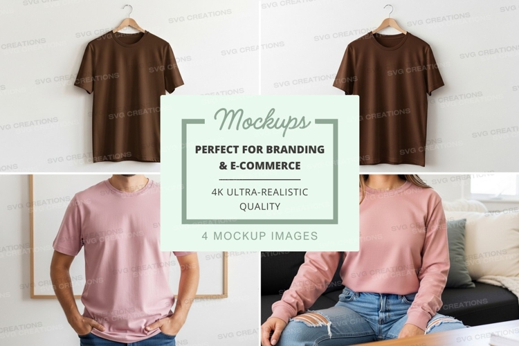 T-shirt mockup on hanger and model casual lifestyle