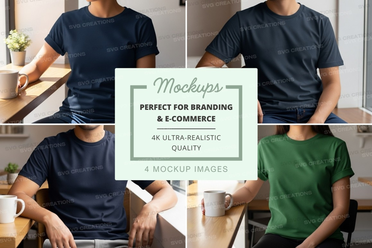 Man working laptop mockup home office bright natural light