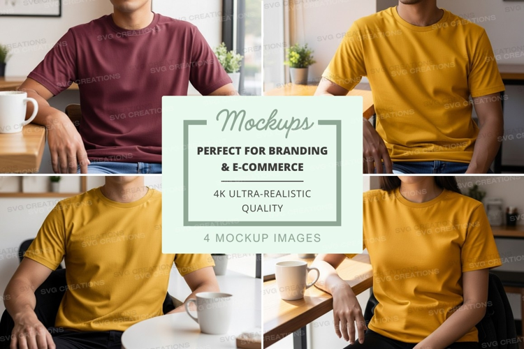 Team mockup collaboration workspace yellow maroon