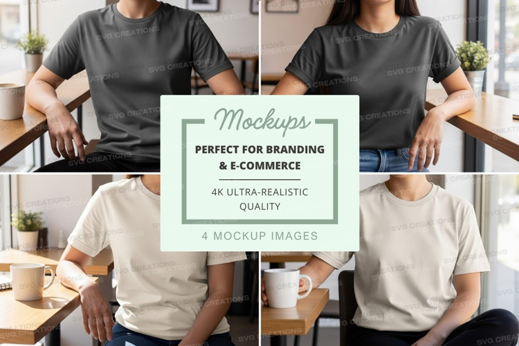 Couple mockup relaxed coffee break at home minimalist