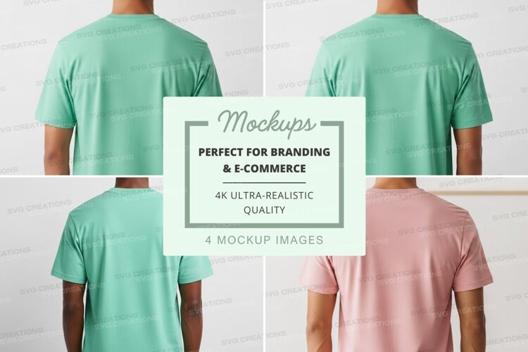 Blank t-shirt mockup front back minimalist design example image 1