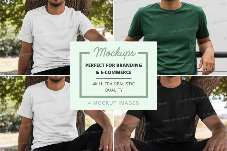 Male friends high five outdoor urban mockup tshirt