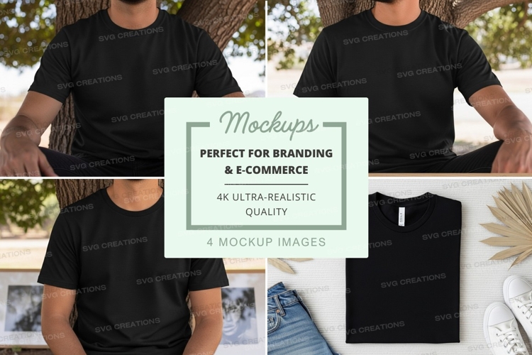 Black Tshirt Mockup Image 7