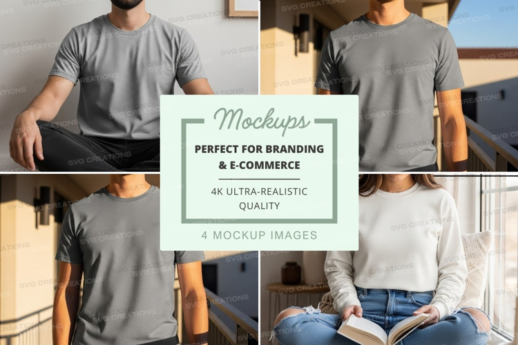 T-shirt mockup on diverse models outdoor lifestyle