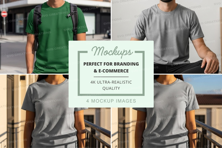 Man mockup back view t-shirt casual urban outdoor