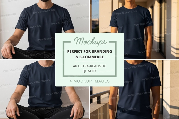 Black Tshirt Mockup Image 2