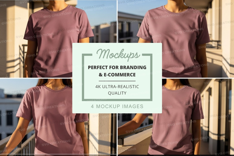 Woman pink oversized t-shirt mockup urban outdoor