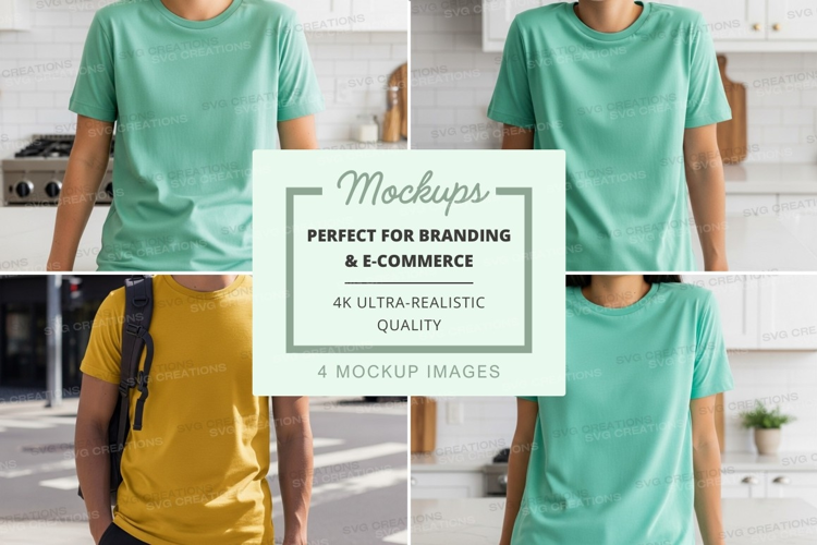 Casual t-shirt mockup walking outdoor urban lifestyle
