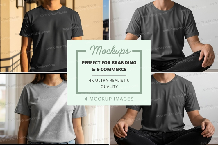 Blank t-shirt mockup man stretching arms urban backdrop