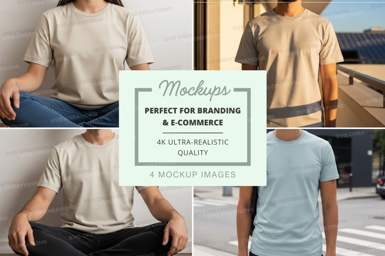 Man t-shirt mockup casual urban lifestyle display