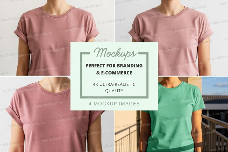 Pink and green t-shirt mockup on mannequin display