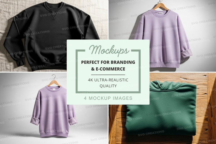 Oversized sweater mockup on hanger minimalist display