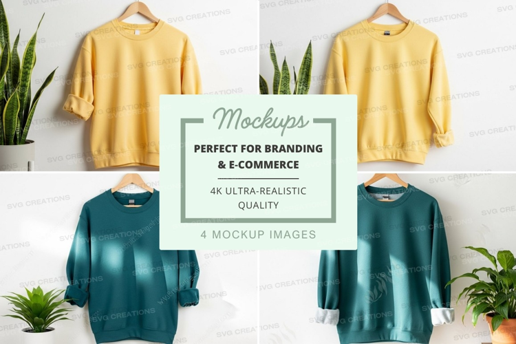 Women's sweater mockup on hanger minimalist display