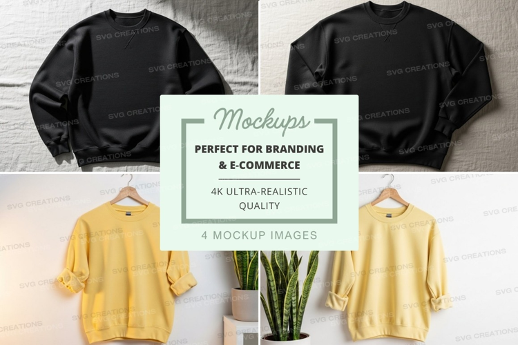 Black and yellow hoodie mockup on hanger minimalist display