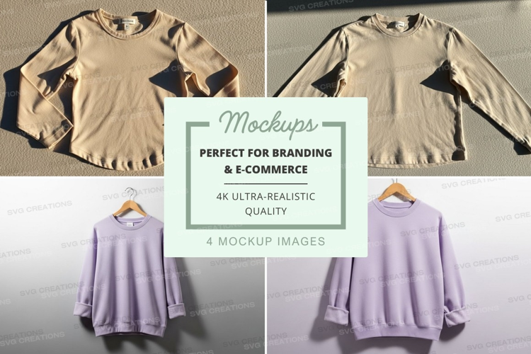 Women's sweatshirt mockup on hanger minimal design