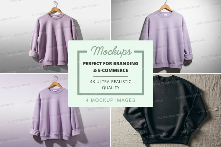 Oversized sweatshirt mockup on hanger minimalist display