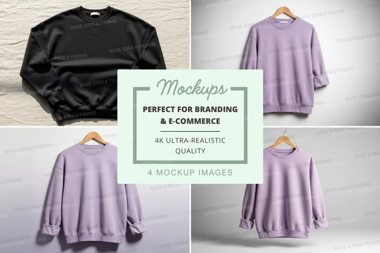Minimalist sweatshirt mockup on hanger neutral tones