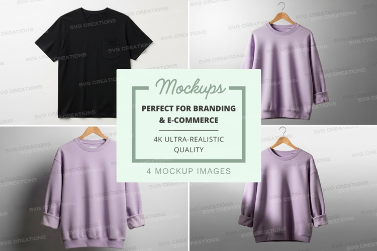 Lavender long sleeve shirt mockup on hanger minimalist displ