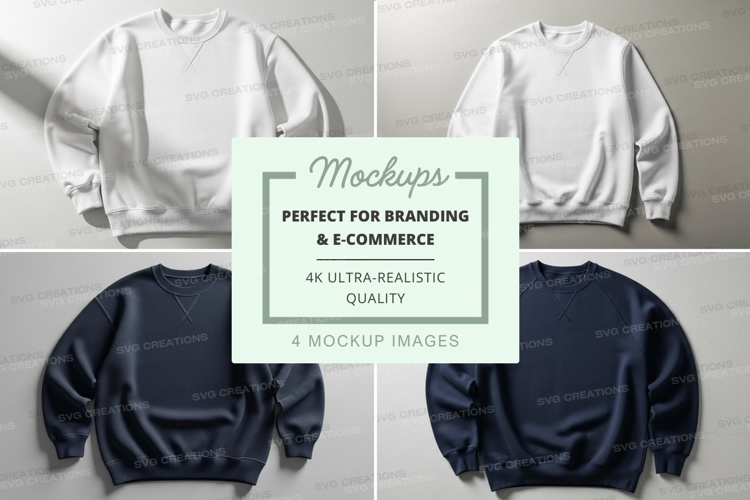 Blank sweatshirt mockup front back view minimalist design