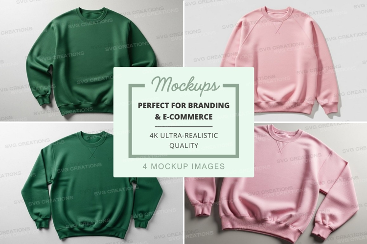 Green and pink sweatshirt mockup on hanger minimal backgroun