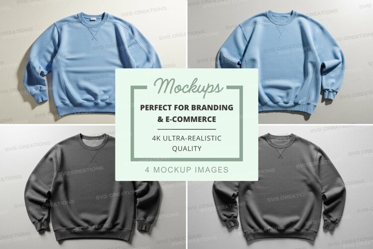 Blank sweatshirt mockup front back view minimal design example image 1