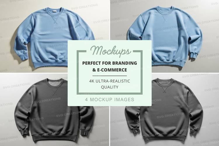 Blank sweatshirt mockup front back view minimal design