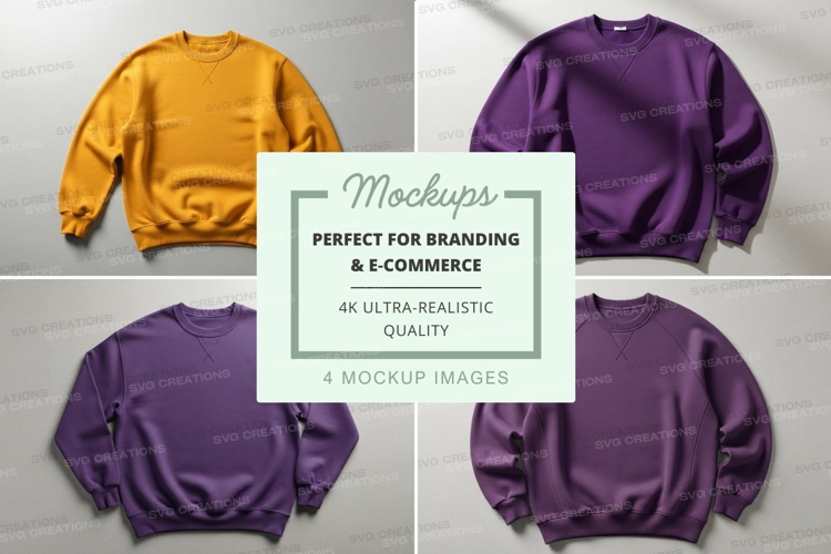 Oversized sweatshirt mockup flat lay minimal design