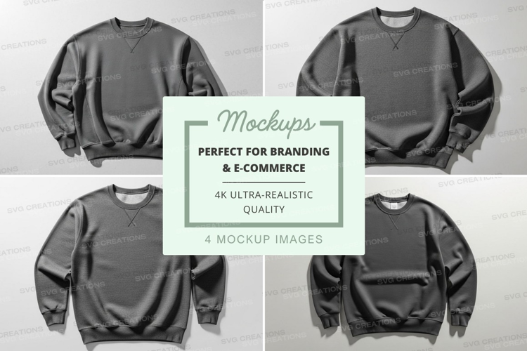 Gray sweatshirt mockup front back minimal design