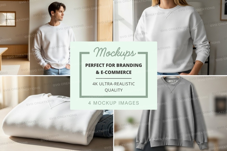 White clothing mockup on mannequin and flat lay minimalist d