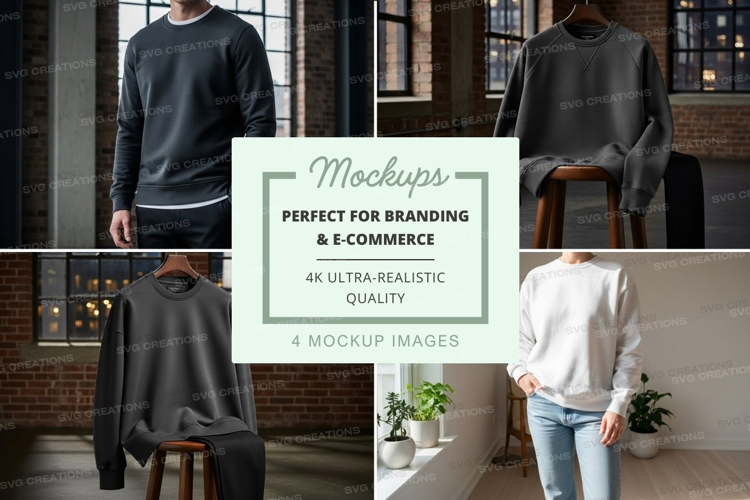 Gray sweatshirt mockup on mannequin indoor lifestyle display