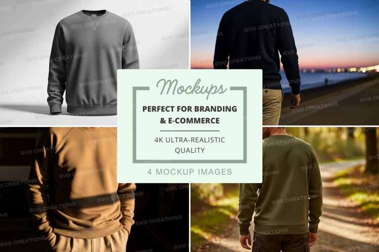 Men's sweatshirt mockup on hanger outdoor lifestyle