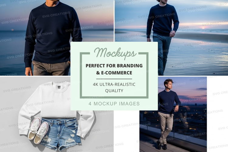 Man casual clothing mockup sunset beach lifestyle