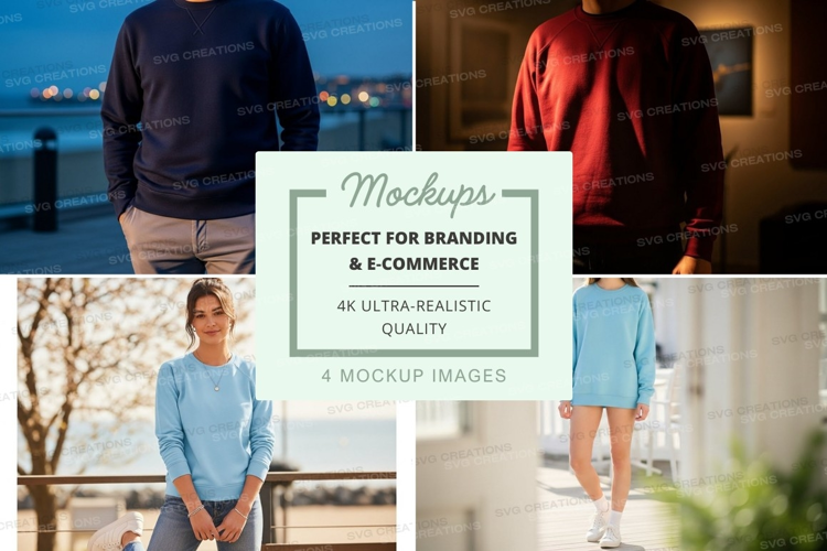 Woman casual sweater mockup urban outdoor lifestyle