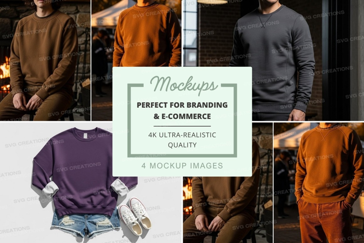 Men casual sweatshirt mockup on mannequin display