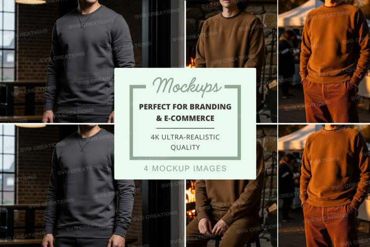 Men casual sweaters mockup urban industrial background