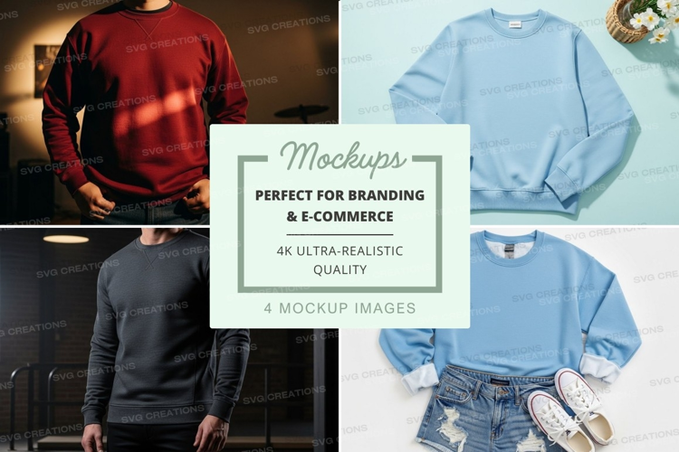 Casual sweatshirt mockup on mannequin and flat lay