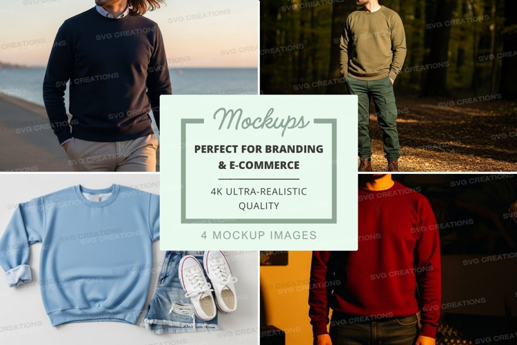 Men casual sweatshirt mockup by ocean sunset outdoor lifesty