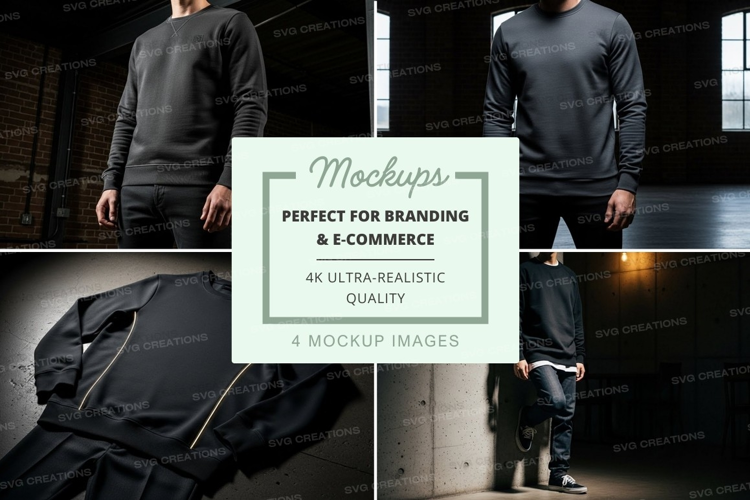 Black long sleeve shirt mockup on mannequin and hanger minim