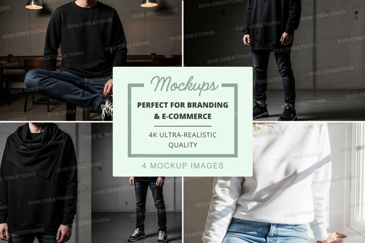 Black hoodie mockup mannequin studio display minimalist example image 1