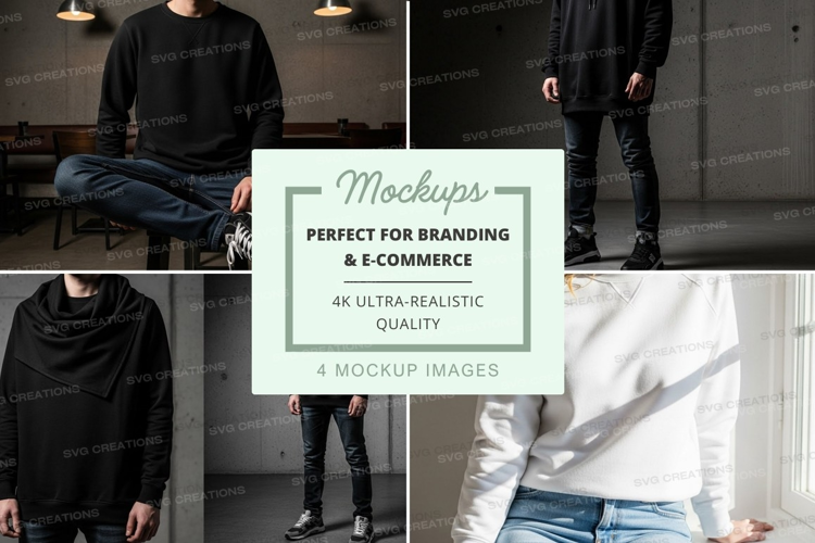 Black hoodie mockup mannequin studio display minimalist