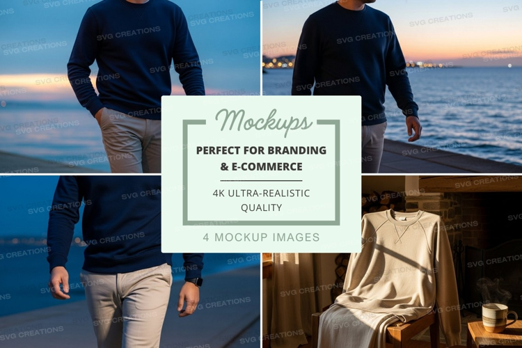 Business casual mockup walking by ocean sunset