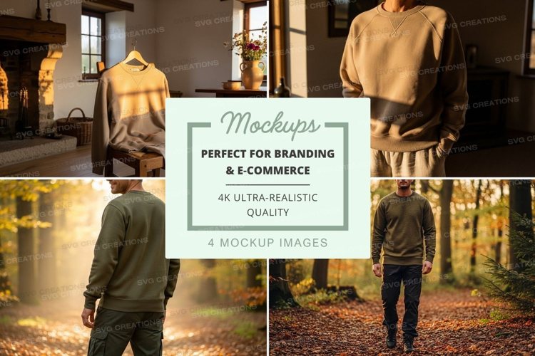 Clothing mockup display in rustic loft interior with warm li