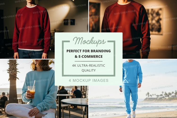 Woman and man sweater mockup lifestyle casual wear