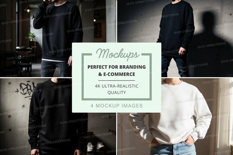 Black and white sweatshirt mockup on mannequin urban style