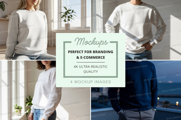 Woman wearing oversized sweater mockup indoor lifestyle