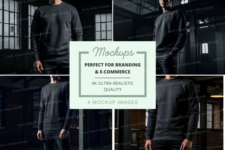 Man wearing hoodie mockup dark urban loft
