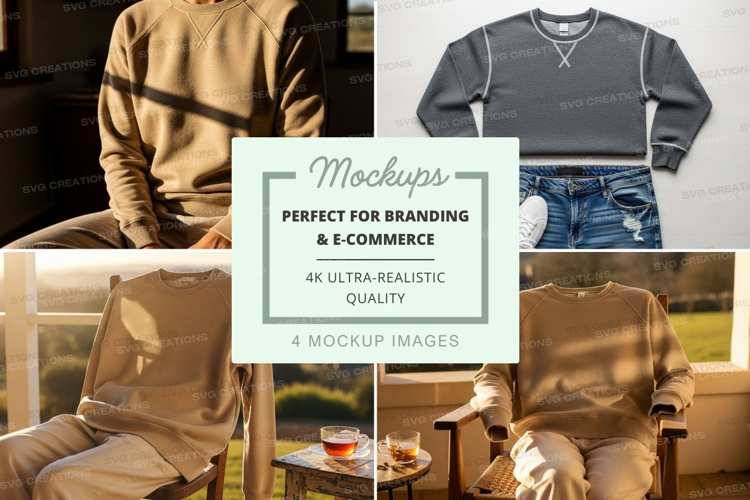 Sweater mockup on chair with urban sunset view