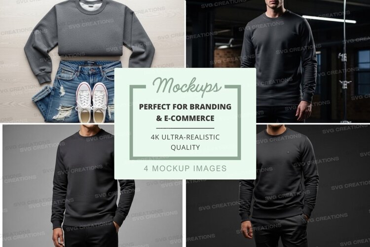 Man wearing distressed jeans mockup on gray hoodie example image 1