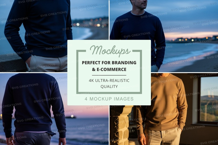 Business professionals mockup sunset cityscape casual wear