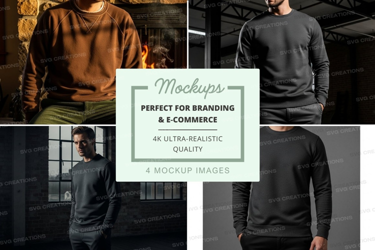 Man long sleeve mockup dark urban backdrop minimalist